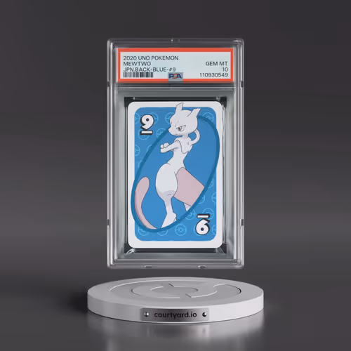 2020 Uno Pokémon Mewtwo - Back-Blue-#9 (PSA 10 GEM MINT)