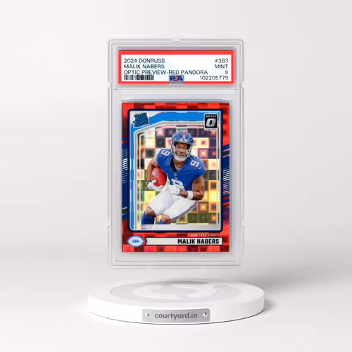 2024 Panini Donruss #383 Malik Nabers - Optic Preview-Red Pandora (PSA 9 MINT)