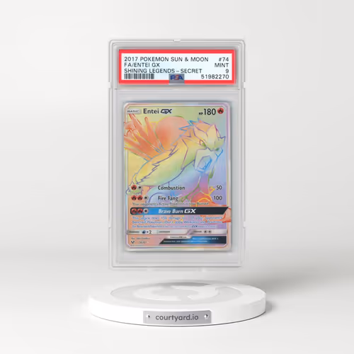 2017 Pokémon Sun & Moon Shining Legends #74 Entei GX - Holo Full Art Secret (PSA 9 MINT)