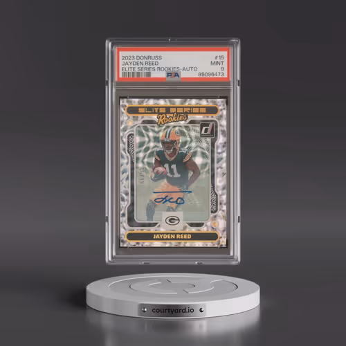 2023 Panini Donruss Elite Series Rookies #15 Jayden Reed - Autograph (PSA 9 MINT)