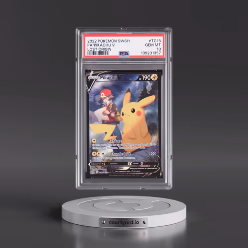 2022 Pokémon Sword & Shield Lost Origin #TG16 Pikachu V - Holo Full Art (PSA 10 GEM MINT)