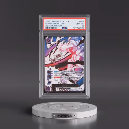 2025 One Piece Japanese OP13-Carrying on His Will #076 Divine Departure - Alternate Art (PSA 10 GEM
