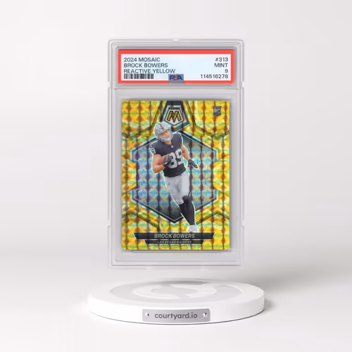 2024 Panini Mosaic #313 Brock Bowers - Reactive Yellow (PSA 9 MINT)