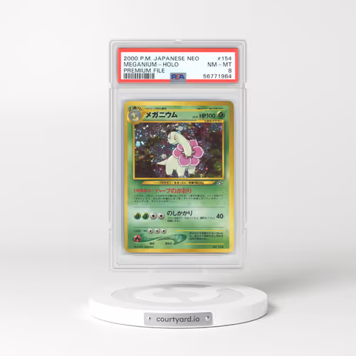 2000 Japanese Neo Premium File #154 Meganium - Holo (PSA 8 NM-MT)