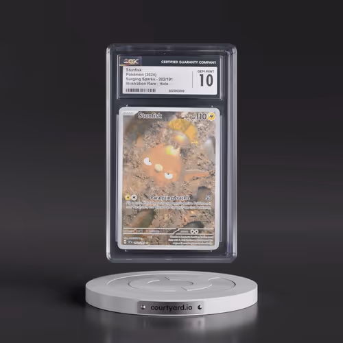 2024 Pokémon Ssp EN-Surging Sparks #202 Stunfisk - Illustration Rare (CGC 10 GEM MINT)