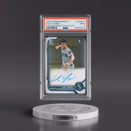 2022 Bowman Draft Chrome Draft Pick Autographs #CDACY Cole Young (PSA 9 MINT)