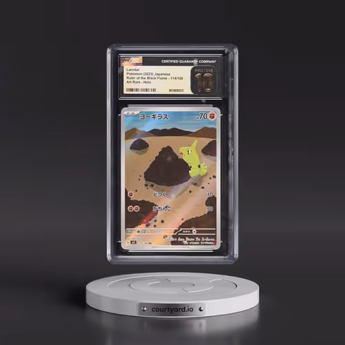 2023 Pokémon SV3-Ruler of the Black Flame #114 Larvitar - Art Rare (CGC 10 PRISTINE)