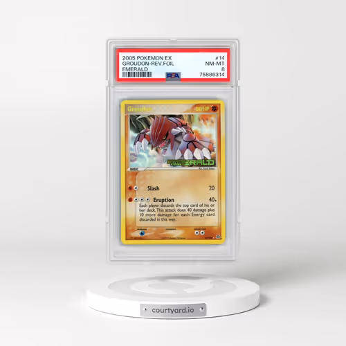 2005 Pokémon EX Emerald #14 Groudon - Reverse Foil (PSA 8 NM-MT)