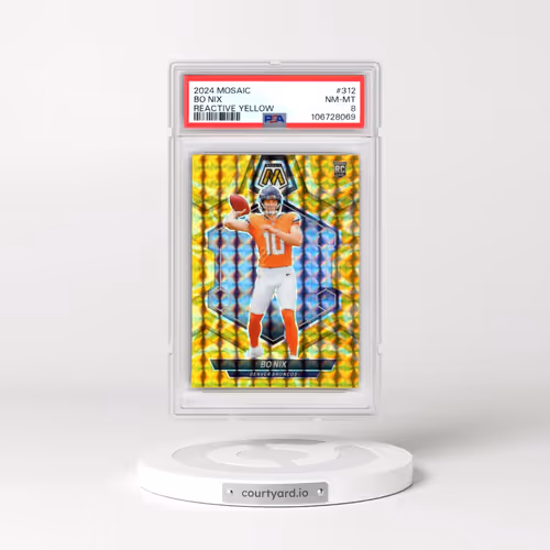 2024 Panini Mosaic #312 Bo Nix - Reactive Yellow (PSA 8 NM-MT)