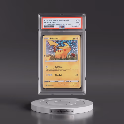 2020 Pokémon Swsh Black Star Promo #039 Pikachu - Holo 2021 General Mills 25th Anniversary (PSA 9 MI