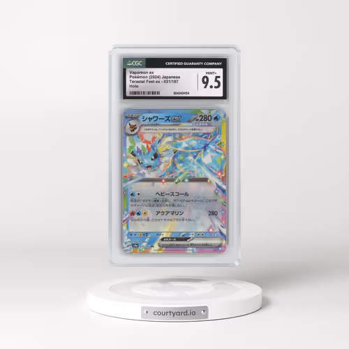 2024 Pokémon Sv8a-Terastal Fest EX #031 Vaporeon EX - Holo (CGC 9.5 MINT+)