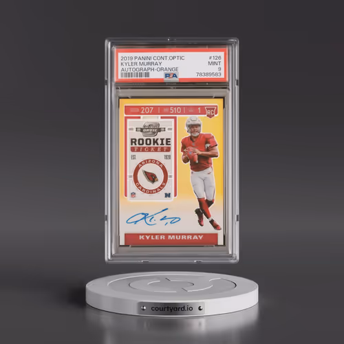 2019 Panini Contenders Optic #126 Kyler Murray - Autograph-Orange (PSA 9 MINT)