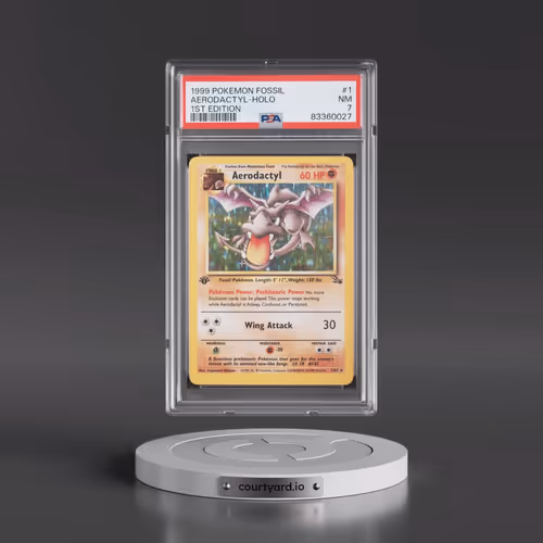 1999 Pokémon Fossil #1 Aerodactyl - 1st Edition Holo (PSA 7 NM)