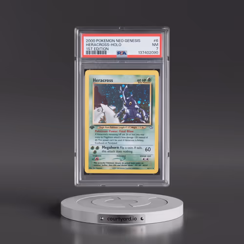 2000 Pokémon Neo Genesis #6 Heracross - 1st Edition Holo (PSA 7 NM)