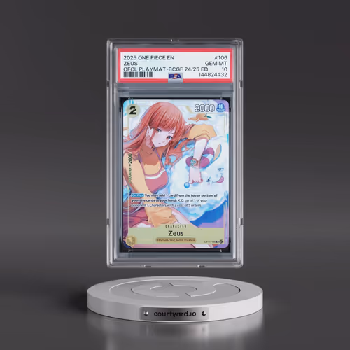 2025 One Piece Promos #106 Zeus - Official Playmat-Bandai Card Games Fest 24-25 Edition (PSA 10 GEM