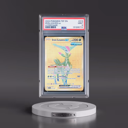 2024 Pokémon Tef EN-Temporal Forces #213 Iron Leaves EX - Holo Hyper Rare (PSA 9 MINT)