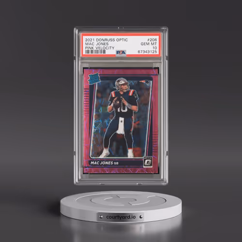 2021 Panini Donruss Optic #206 Mac Jones - Pink Velocity (PSA 10 GEM MINT)