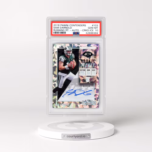 2018 Panini Contenders #103 Sam Darnold - Variation-Autograph-Cracked Ice (PSA 10 GEM MINT)