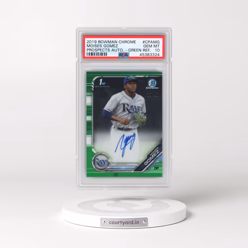 2019 Bowman Chrome Prospects Autographs #CPAMG Moises Gomez - Green Refractor (PSA 10 GEM MINT)