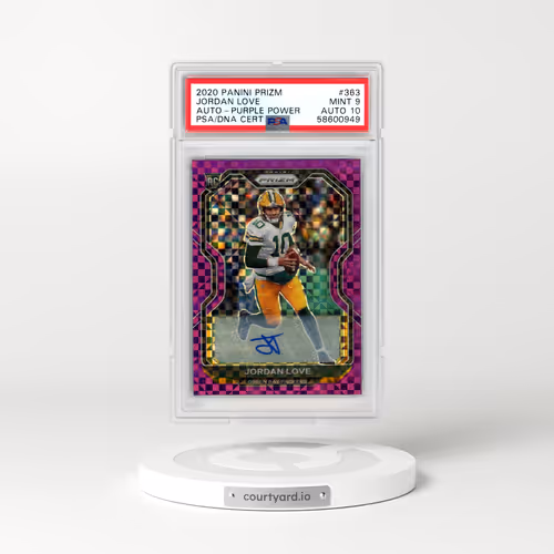 2020 Panini Prizm #363 Jordan Love - Autograph-Purple Power (PSA 9 MINT)