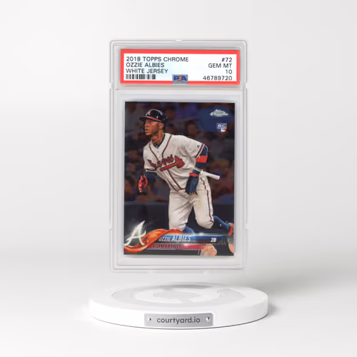2018 Topps Chrome #72 Ozzie Albies - White Jersey (PSA 10 GEM MINT)