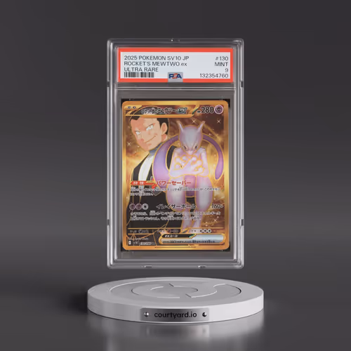 2025 Pokémon SV10-Glory of Team Rocket #130 Team Rocket's Mewtwo EX - Holo Ultra Rare (PSA 9 MINT)
