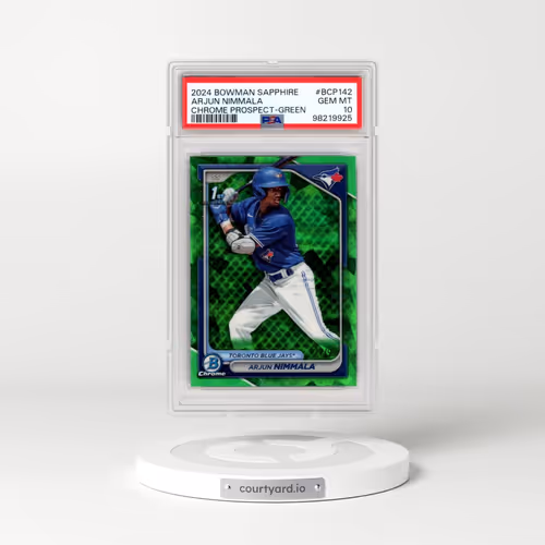 2024 Bowman Sapphire Edition Chrome Prospects #BCP142 Arjun Nimmala - Green (PSA 10 GEM MINT)