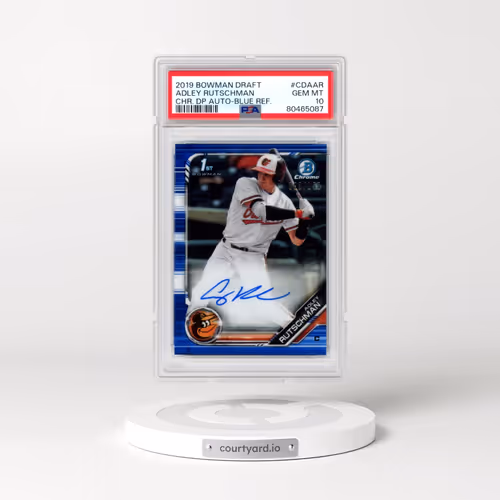 2019 Bowman Draft Chrome Draft Picks Autograph #CDAAR Adley Rutschman - Blue Refractor (PSA 10 GEM M