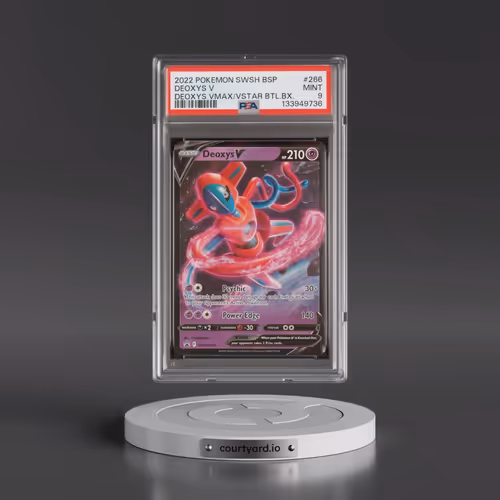 2022 Pokémon Swsh Black Star Promo #266 Deoxys V - Holo Deoxys Vmax & Vstar Battle Box (PSA 9 MINT)