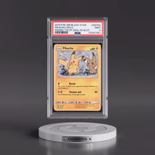 2019 Pokémon SM Black Star Promo #SM162 Pikachu - Holo Team Up Single Pack Blisters (PSA 9 MINT)