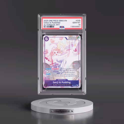 2025 One Piece EB02-Extra Booster -Anime 25th Collection #035 Sanji & Pudding - Alternate Art (PSA 1