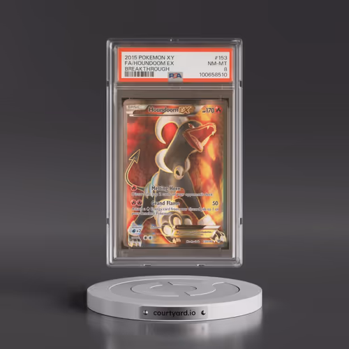 2015 Pokémon XY Breakthrough #153 Houndoom EX - Holo Full Art (PSA 8 NM-MT)