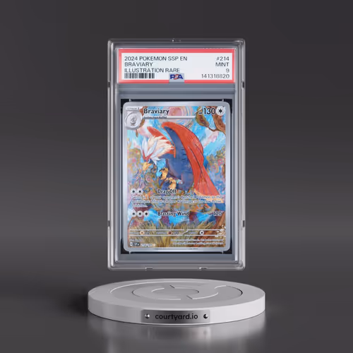 2024 Pokémon Ssp EN-Surging Sparks #214 Braviary - Illustration Rare (PSA 9 MINT)