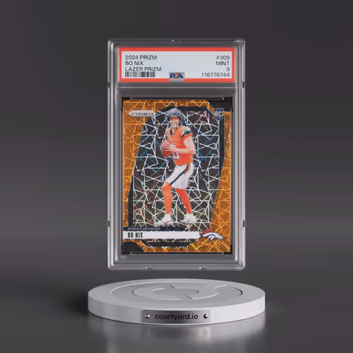 2024 Panini Prizm #309 Bo Nix - Lazer Prizm (PSA 9 MINT)