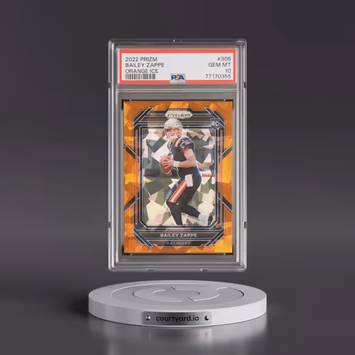 2022 Panini Prizm #305 Bailey Zappe - Orange Ice (PSA 10 GEM MINT)