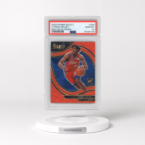 2020 Panini Select #280 Tyrese Maxey - Red Wave Prizm (PSA 10 GEM MINT)