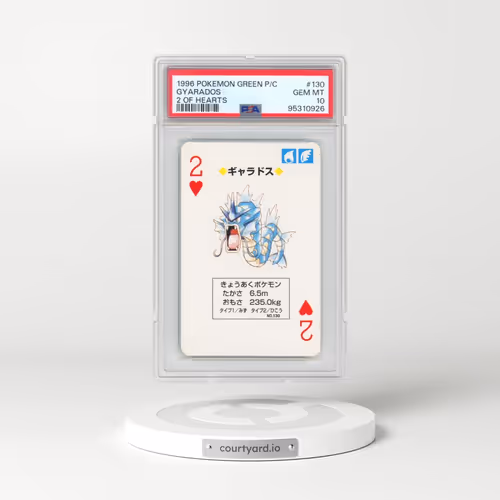 1996 Pokémon Green Version Playing Cards #130 Gyarados - 2 of Hearts (PSA 10 GEM MINT)