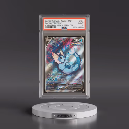 2021 Pokémon Swsh Black Star Promo #181 Vaporeon V - Holo Full Art Vaporeon Vmax Premium Collection