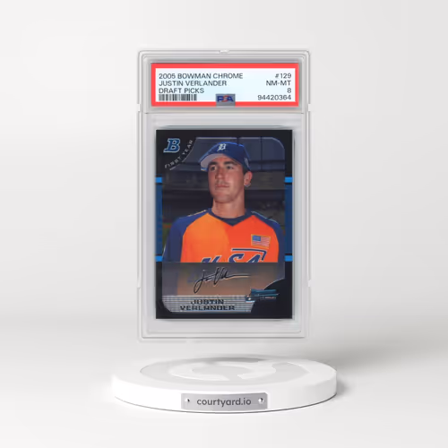 2005 Bowman Chrome Draft Picks #129 Justin Verlander (PSA 8 NM-MT)