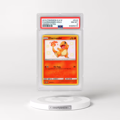 2019 Pokémon Sun & Moon Hidden Fates #SV6 Charmander - Holo (PSA 8 NM-MT)