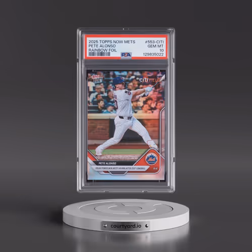 2025 Topps Now Mets #553-CITI Pete Alonso - Rainbow Foil (PSA 10 GEM MINT)