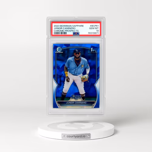 2023 Bowman Sapphire Edition Chrome Prospects #BCP61 Junior Caminero (PSA 10 GEM MINT)