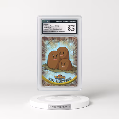 1999 Series 1 (Oval Nintendo Seal) #51 Dugtrio - Second Print (Black Topps Logo) Rainbow Foil (Rays) (CGC 8.5 NM-MT+)