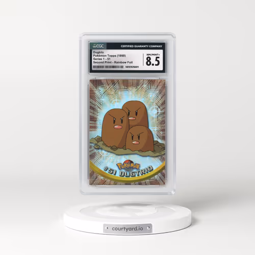 1999 Series 1 (Oval Nintendo Seal) #51 Dugtrio Second Print (Black Topps Logo) Rainbow Foil (Rays)