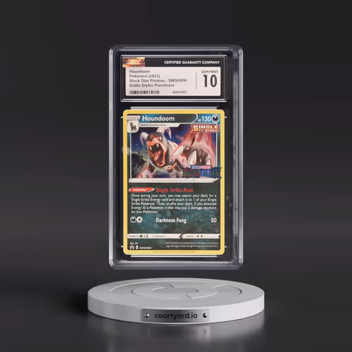2021 Pokémon Swsh Black Star Promo #090 Houndoom - Holo Prerelease (CGC 10 GEM MINT)