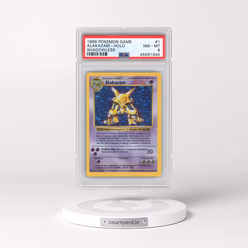1999 Pokémon Game #1 Alakazam - Holo Shadowless (PSA 8 NM-MT)