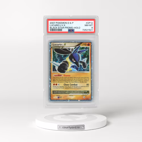 2007 Pokémon Diamond & Pearl Black Star Promo #DP12 Lucario LV.X - Holo (PSA 8 NM-MT)