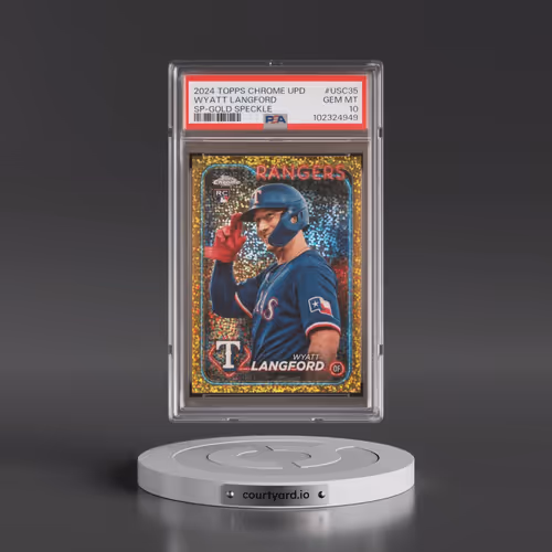 2024 Topps Chrome Update #USC35 Wyatt Langford - SP-Gold Speckle (PSA 10 GEM MINT)