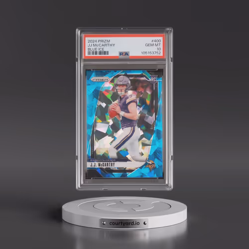 2024 Panini Prizm #400 JJ McCarthy - Blue Ice (PSA 10 GEM MINT)