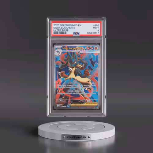 2025 Pokémon Meg EN-Mega Evolution #160 Mega Lucario EX - Holo Ultra Rare (PSA 9 MINT)